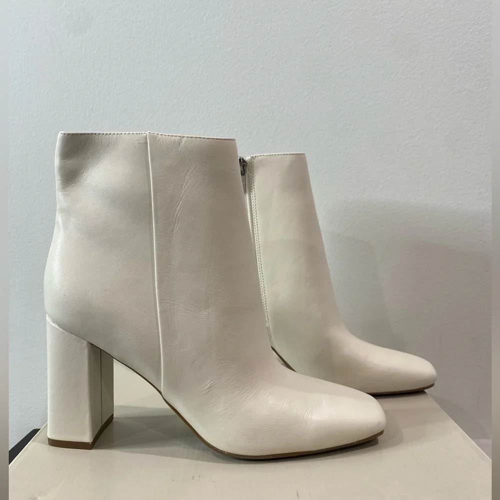 Marc fisher Square toe Bootie Ivory